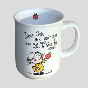 🌺 Dear God Kids Vintage 1982 Apple Teacher Ceramic Coffee Mug